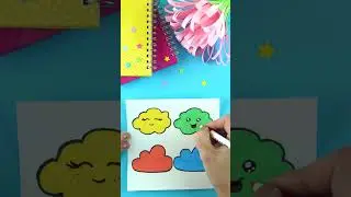 Cute colorful clouds #cute #cloud #drawing #smile #colors