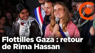 Retour de Rima Hassan en France, rassemblement en soutien &agrave; la Palestine organis&eacute; par LFI &agrave; Paris