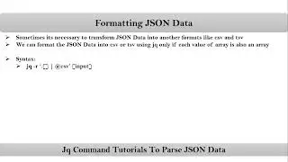 Section-15: Video-1:  Formatting JSON Data into csv and tsv | Jq command