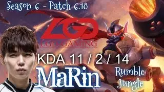 LGD MaRin RUMBLE vs GRAGAS Jungle - Patch 6.18 KR Ranked | League of Legends