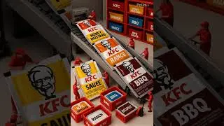 Tiny workers mega flavor KFC sauces in the making | Pollo AI #aivideo #polloai #shorts #tinyworkers