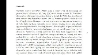 Link Quality Based Energy Efficient Routing Protocol for WSN in IoT