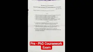 || Research Design and advance quantitative methods in Geography || Pre-PhD coursework Exam ||