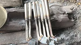 This is how traditional blacksmiths shape the rubber tapping tool bits. ‼️