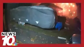 Greece home explosion caught on camera