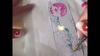 Strawberry Moon Acrylic Bookmark Painting 