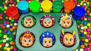 Satisfying Video | Magic Color Tray and Mix rainbow PlayDoh Candy With ASMR Magic Heads