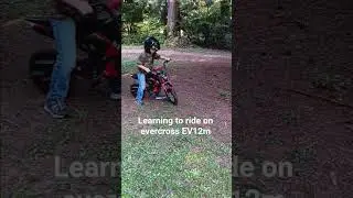 My son learning to ride on his evercross EV12m, 36 volt electric dirt bike. #dirtbike #ebike #mx