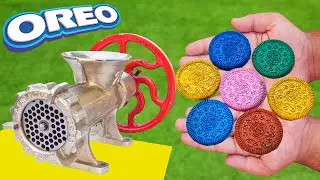 EXPERIMENT !! COLORFUL OREO VS MEAT GRINDER