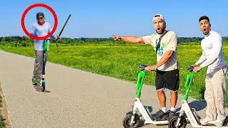 EIN E-ROLLER SOLANGE VERFOLGEN BIS ES ANHÄLT !!!