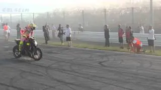 WDW 2012: Valentino Rossi + Nicky Hayden + Troy Bayliss + Carlos Checa burn-out