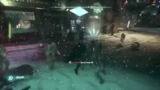 Batman : Arkham Knight free roam.. beating some gangster + BvS suit