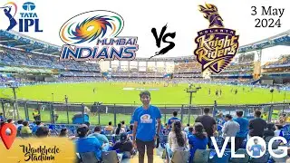 🤩First Time Watching 🔴Live IPL Cricket Match In Wankhede Stadium, Mumbai 🏏 MI vs KKR ~ Tata IPL 2024
