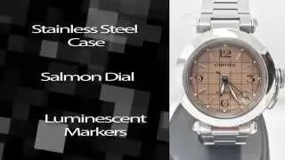 Cartier Pasha Salmon Grid Dial Stainless Steel Watch