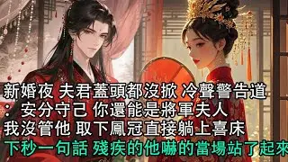 【一口氣看完】新婚夜 夫君蓋頭都沒掀 冷聲警告道：安分守己 你還能是將軍夫人，我沒管他 取下鳳冠直接躺上喜床，下秒一句話 殘疾的他嚇的當場站了起來#古言 #有聲小說 #情感故事