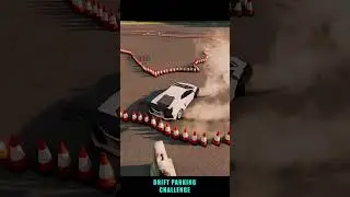 LAMBORGHINI | Impossible Drift Parking Challenge #10 - Beam NG|#shorts #drift #beamngdrivemods