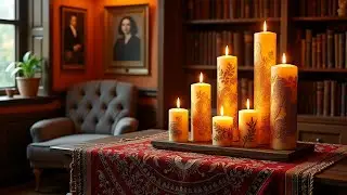 Cozy Candle Glow Ambience | Soft Calm Music for Reading, Study & Stress Relief 🕯️