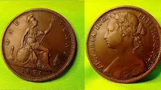 GB 1878 One Penny Coin VALUE + REVIEW Victoria