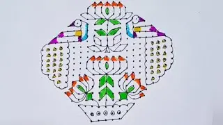 21&times;5&times;5straightdots big beautyful kolam🌷/pandagamuggulu🌷/trending rangolis🌷/Radha manoharam rangolis🌷