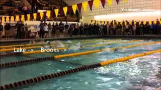 Ben Brooks (@avoneagles) beats Trevor Lake (@BayAthletics) in the 100 IM to win the 2015 EC Pentathl