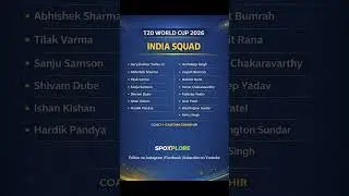 India squad for T20 WC 2026 🇮🇳🔥 Balanced team & fearless cricket #TeamIndia #T20WC2026 #Shorts