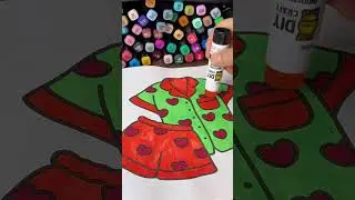 Heart Print Pajamas &hearts;️ #shorts #shortvideo #coloring #satisfying #drawing #glitter #relaxing #art