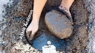 Black Concrete asmr | crumbling on floor | ASMR Analmun