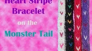 Heart Stripe Bracelet made on the Monster Tail - Rainbow Loom