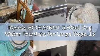 Review ECOCONUT 3.4Gal Dog Water Fountain for Large Dogs, 13L Stainless Steel Large Pet Fountain wit