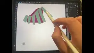 Affinity Designer 2 knife and measure tools for altering sleeve pattern on iPad