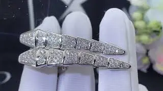 daikun jewelry bulgari serpenti viper earrigns 18k white gold and set with full pav&eacute; diamonds 348320