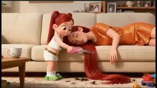 😱 OMG! ⚡️Sneaky Baby Rumi Mia Cut Mom Hair to Buy to Buy Teddy Bear👿  KPOP Demon Hunters