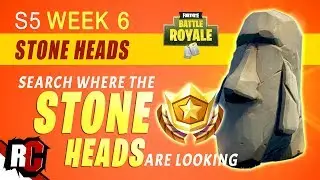 Fortnite STONE HEADS |  Search Where the Stone Heads are Looking (Week 6 Season 5)