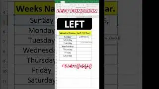 ✂️ Excel LEFT Function দিয়ে টেক্সটের প্রথম অংশ বের করুন #excel#exceltricks #exceltips #shortcutkeys