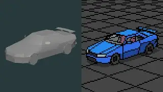Low Poly JDM Icon in 3D Pixel Art