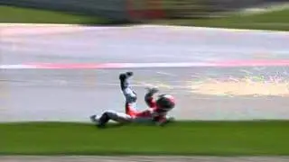 Marco Melandri and Norick Abe 2004 MotoGP at Sachenring