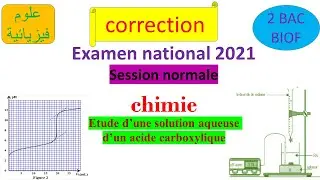 examen national session normale 2021 chimie- Etude d’une solution aqueuse d’un acide carboxylique