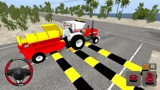 Swaraj Thresher Tractor Mod | Indian Traffic Speed Breaker Road Test 😱 | Bus Simulator Indonesia 