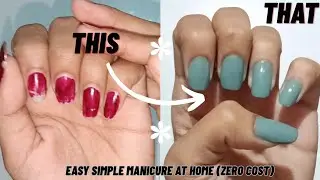 Very easy and simple manicure at home with zero cost 💖✨| Malayalam | Anamika Shaju🎀