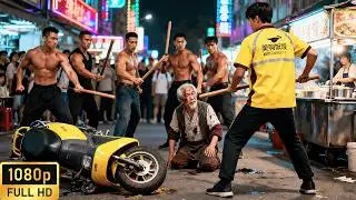 Bully picks on deaf-mute vendor, but delivery dude steps in. Turns out, he's an invincible war god!