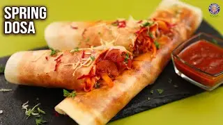 Spring Dosa Recipe | How To Make Schezwan Spring Dosa At Home | Dosa Stuffing Ideas | Ruchi