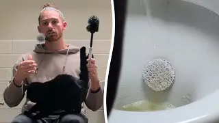 Bloke invents 'pee-patch' to aim at in loo after partner complaints of mess | SWNS