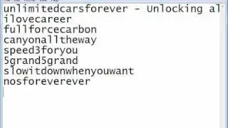 Need for Speed Carbon cheats (PC)