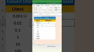Easy Way to Convert Liters to Milliliters in Excel #excel #shortvideo #shorts