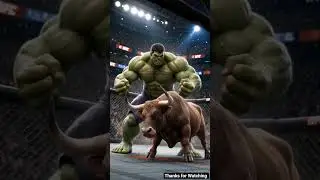 Hulk vs bull fight #ai  #shortvideo #aivideo #animation #trending #hulk #bull