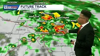 Scattered showers and storms return to Alabama  Friday, with much warmer weather in the forecast