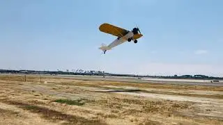 Aircraft banner pickup in slow motion.