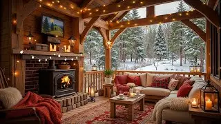 Cozy Winter Cabin with Late-Season Snow ❄️ Peaceful Snowy Landscape for Ultimate Relaxation