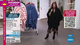 Warm   Cozy Sherpa Hooded ZipFront Angel Wrap