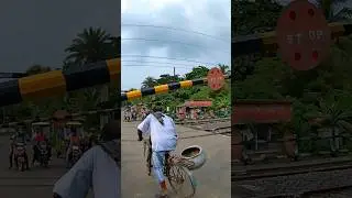 Speedy Trains Crossing Busy Railgate #Shorts
